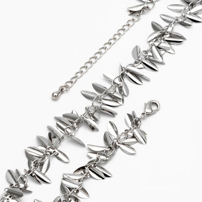 Gold/ Sliver Tone Leaf Chain, Finished Bracelet/ Anklet/ Necklace with Extender Chain, Ready to Wear (#LK-197)