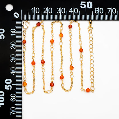 Gold Beaded Cable Chains, Finished Bracelet/ Anklet/ Necklace with Extender Chain, Ready to Wear (#LK-379)