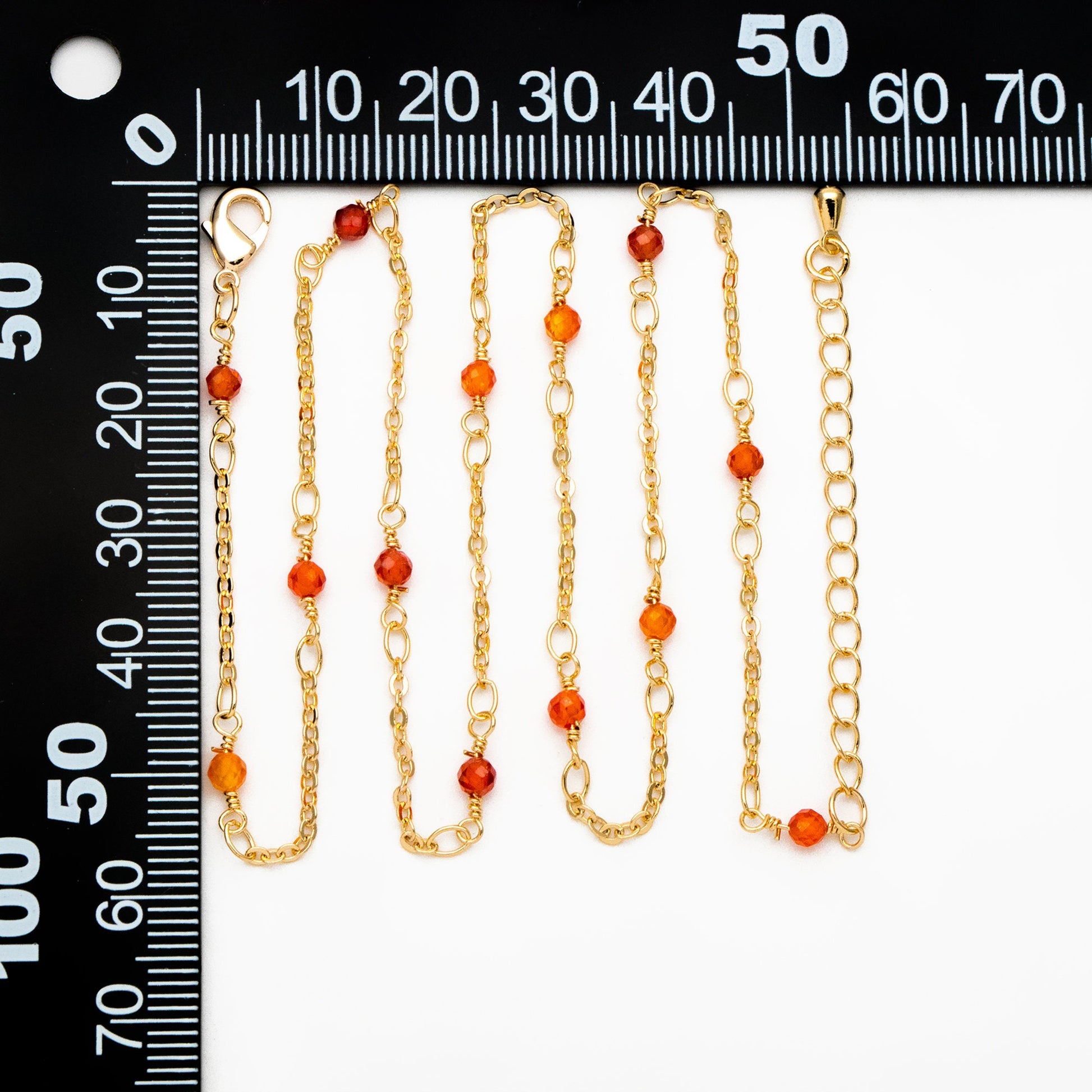 Gold Beaded Cable Chains, Finished Bracelet/ Anklet/ Necklace with Extender Chain, Ready to Wear (#LK-379)