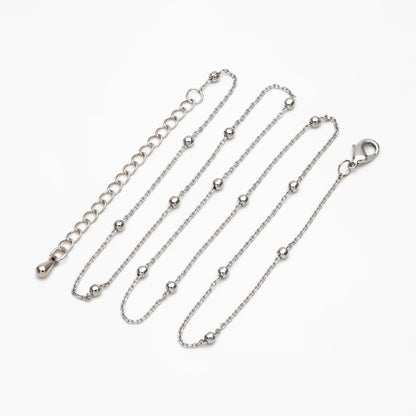 Gold/ Silver Satellite Chains, Finished Bracelet/ Anklet/ Necklace with Extender Chain, Ready to Wear (#LK-170)