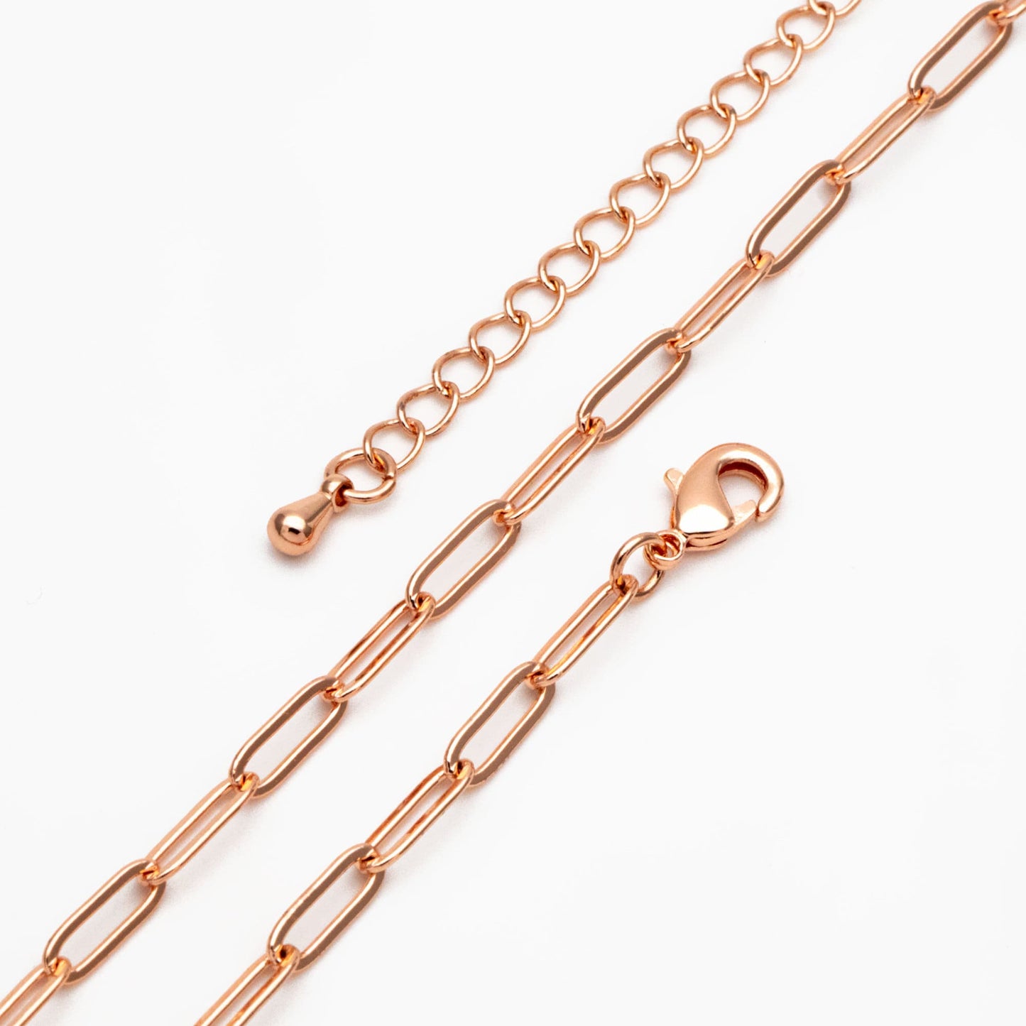 Gold/ Silver/ Rose Gold Oval Cable Chains 3mm, Finished Bracelet/ Anklet/ Necklace with Extender Chain, Ready to Wear (#LK-272)