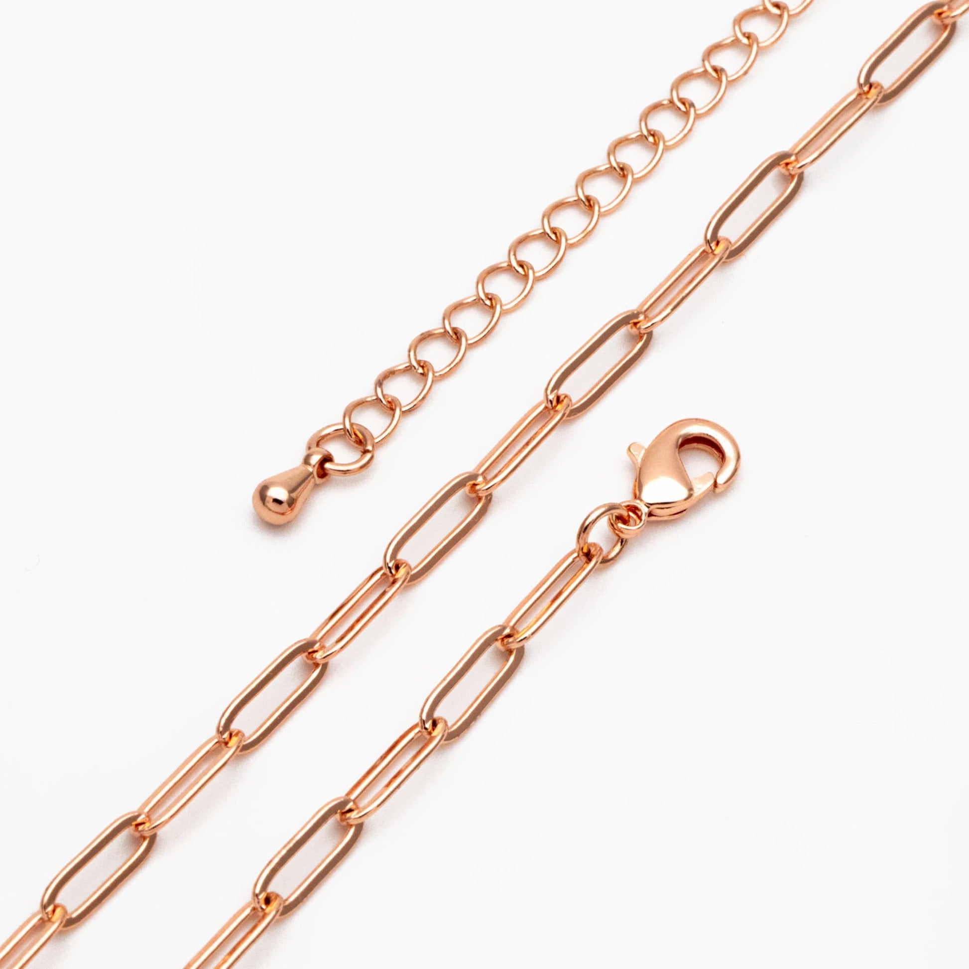 Gold/ Silver/ Rose Gold Oval Cable Chains 3mm, Finished Bracelet/ Anklet/ Necklace with Extender Chain, Ready to Wear (#LK-272)