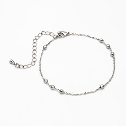 Gold/ Silver/ Rose Gold Beaded Chains, Finished Bracelet/ Anklet/ Necklace with Extender Chain, Ready to Wear (#LK-165)