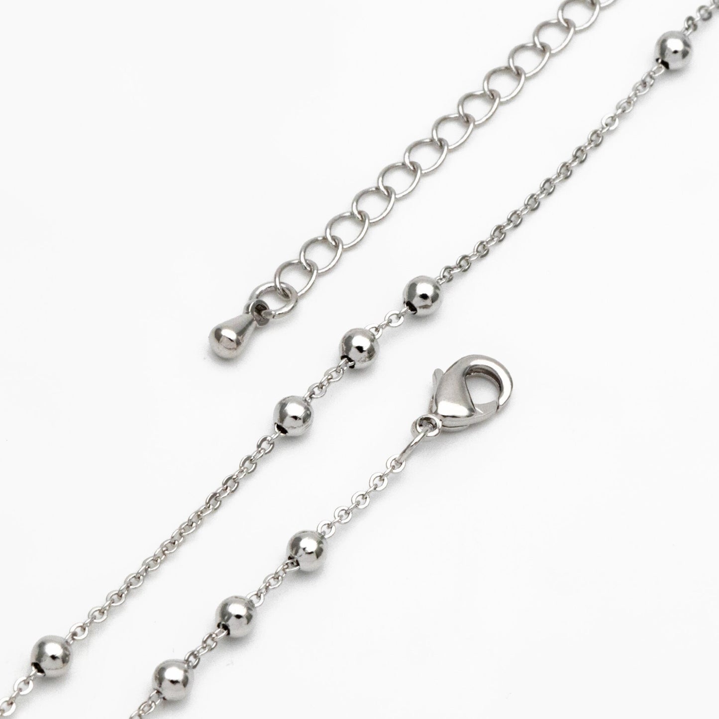 Gold/ Silver/ Rose Gold Beaded Chains, Finished Bracelet/ Anklet/ Necklace with Extender Chain, Ready to Wear (#LK-165)