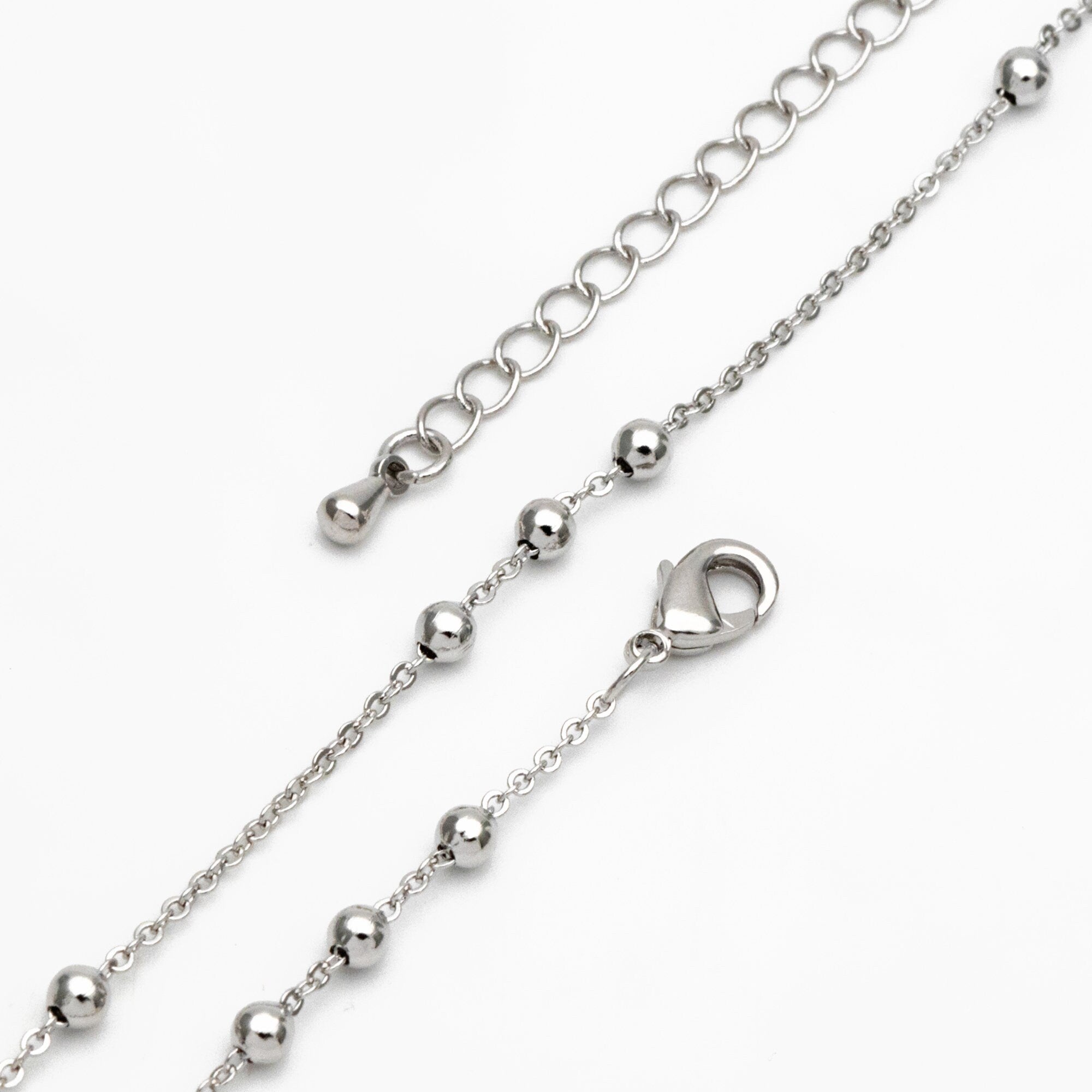 Gold/ Silver/ Rose Gold Beaded Chains, Finished Bracelet/ Anklet/ Necklace with Extender Chain, Ready to Wear (#LK-165)