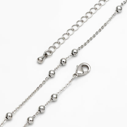 Gold/ Silver/ Rose Gold Beaded Chains, Finished Bracelet/ Anklet/ Necklace with Extender Chain, Ready to Wear (#LK-165)