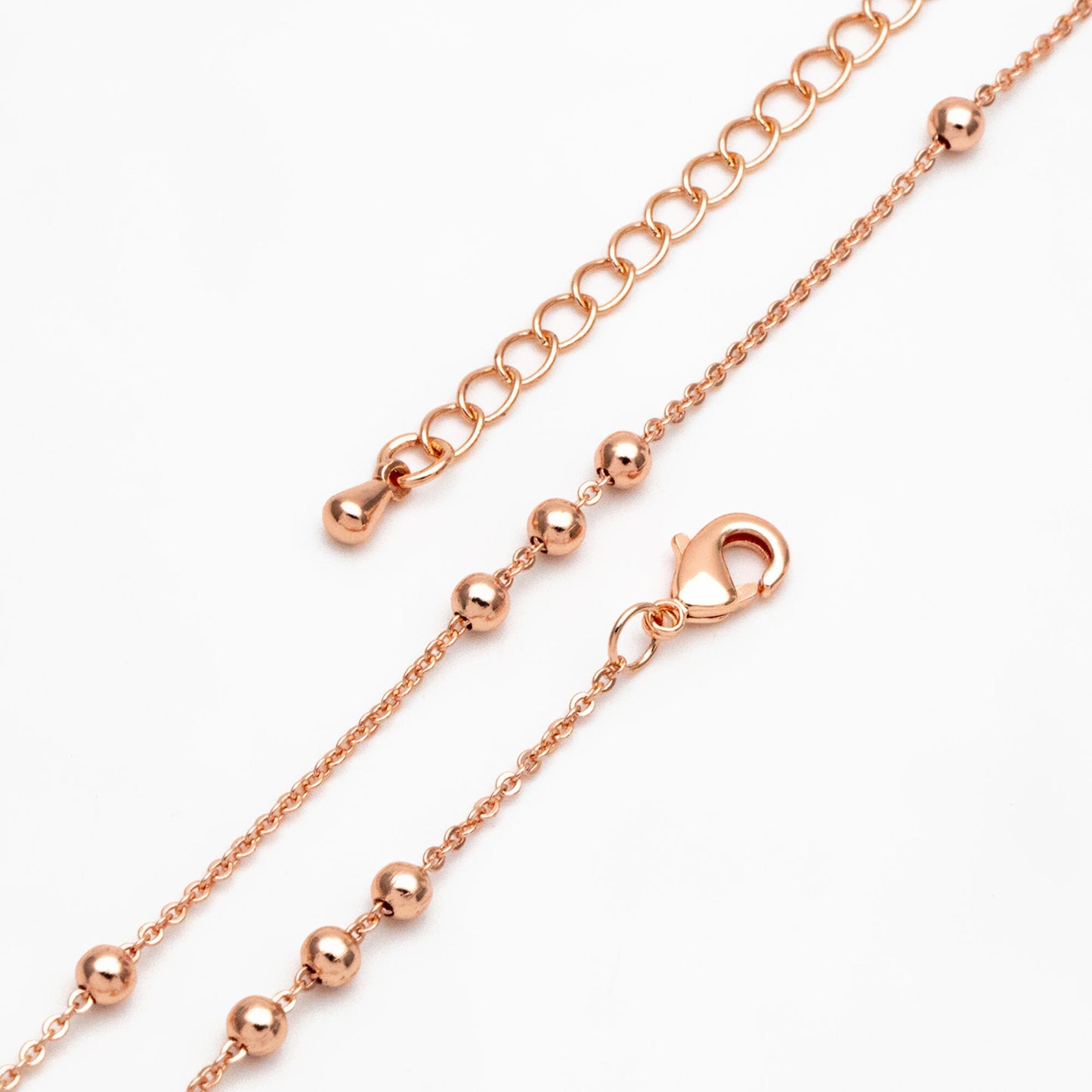 Gold/ Silver/ Rose Gold Beaded Chains, Finished Bracelet/ Anklet/ Necklace with Extender Chain, Ready to Wear (#LK-165)