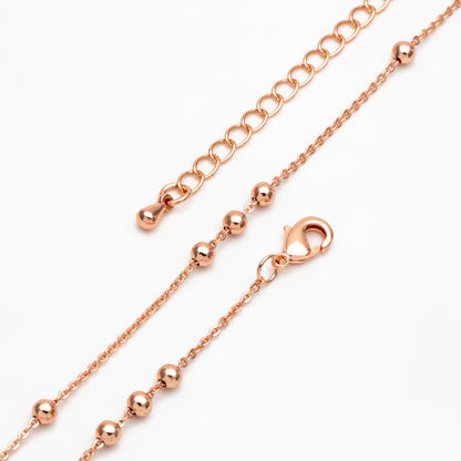 Gold/ Silver/ Rose Gold Beaded Chains, Finished Bracelet/ Anklet/ Necklace with Extender Chain, Ready to Wear (#LK-165)
