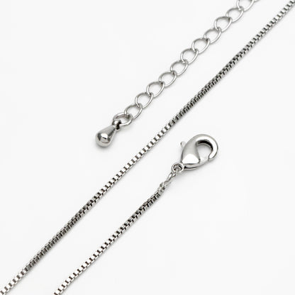 1pc Gold/ Rhodium plated Brass Box Chains 1mm, Finished Dainty Necklace with Extender Chain, 14-20 inch Ready to Wear (#LK-313)