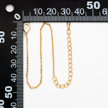Gold plated Brass Cable Chains 1.3mm, Finished Dainty Necklace with Extender Chain, 18-20 Inch Adjustable, Ready to Wear (#LK-314)