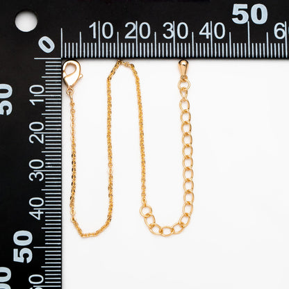 Gold plated Brass Cable Chains 1.3mm, Finished Dainty Necklace with Extender Chain, 18-20 Inch Adjustable, Ready to Wear (#LK-314)