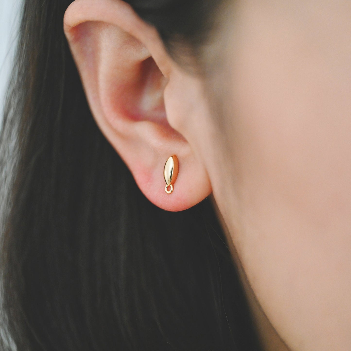 10pcs Gold/ Silver Marquise Ear Posts, Horse Eye Stud Earrings, Jewelry Making, Diy Material, Jewelry Supplies (GB-3722)