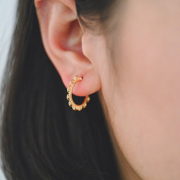 10pcs Gold Round Circle Ear Posts 18mm, Gold plated Brass, Dainty Geometric Hoop Stud Earrings (GB-3729)