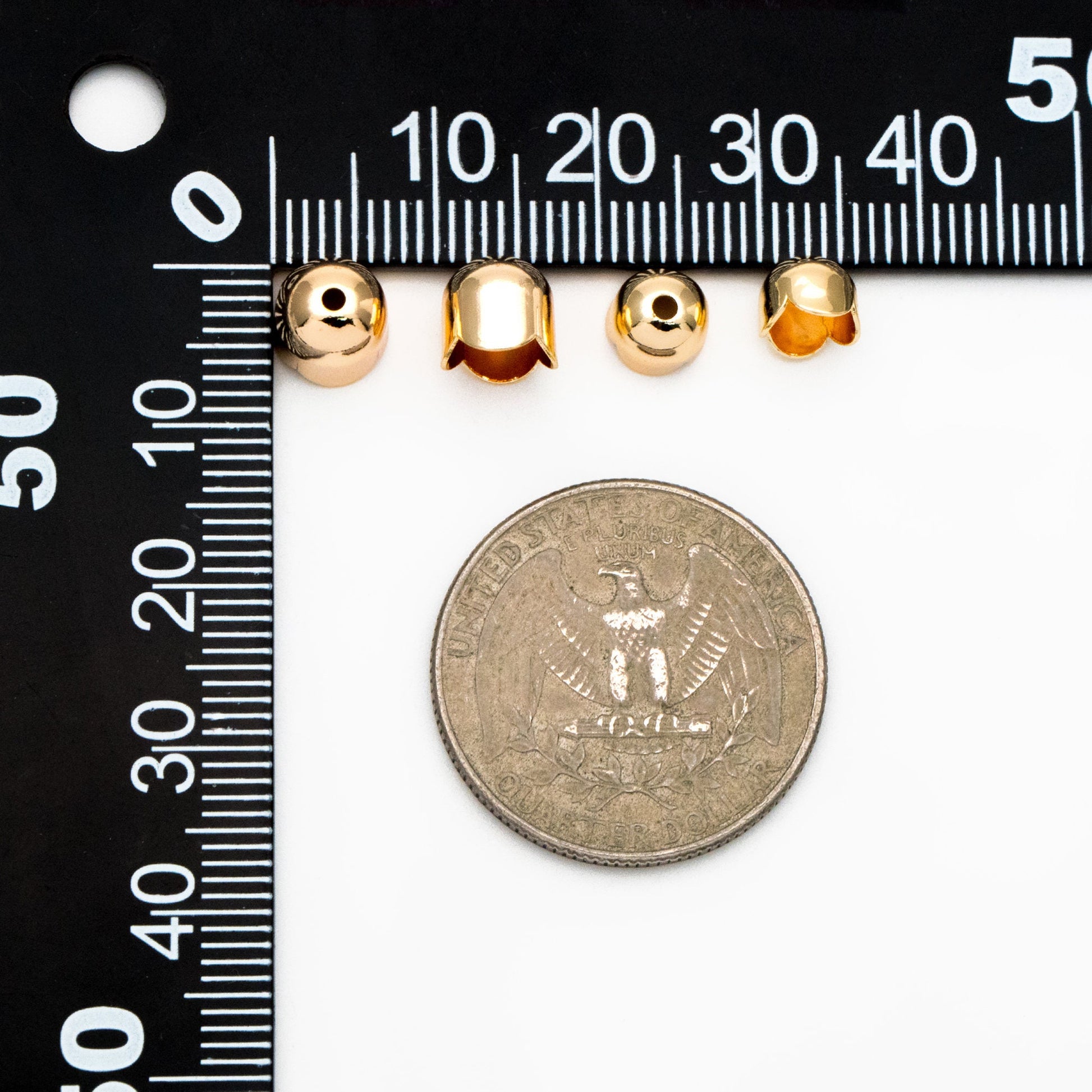 20pcs Gold Floral Bead Caps 6x5/ 7x7mm, Gold plated Brass, Lead Nickel Free (GB-054)