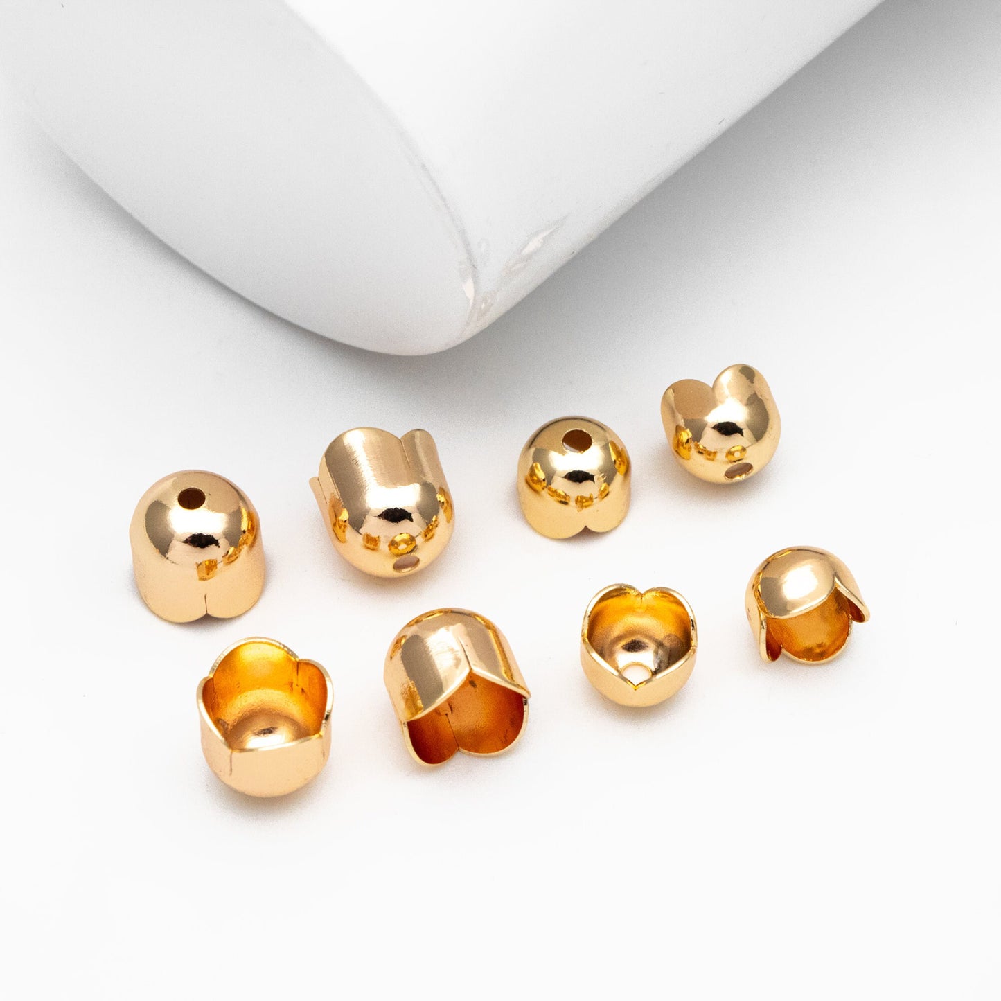 20pcs Gold Floral Bead Caps 6x5/ 7x7mm, Gold plated Brass, Lead Nickel Free (GB-054)