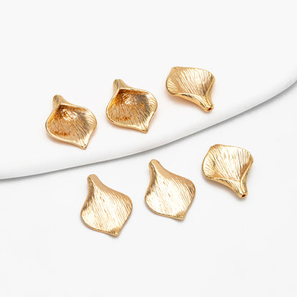 10pcs Gold plated Brass Calla Lily Bead Charms 17mm, Lead Nickel Free (GB-063)