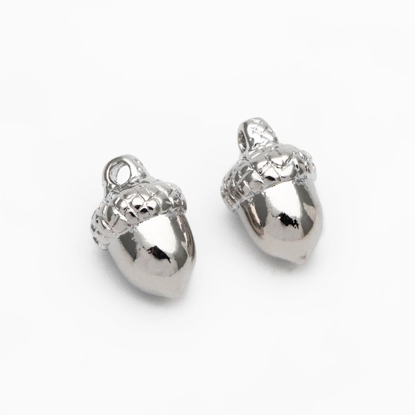 10pcs Mini Gold/ Rhodium plated Brass Acorn Charms 9x6mm, Lead Nickel Free (GB-4589-B)