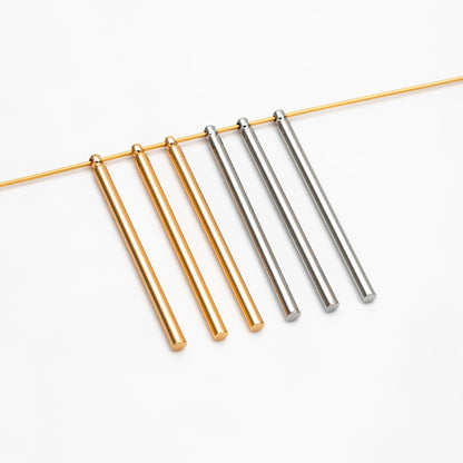10pcs Gold/ Silver tone Long Tube Charms 35mm, Gold/ Rhodium plated Brass Stick Bar Pendants, Lead Nickel Free (GB-080)
