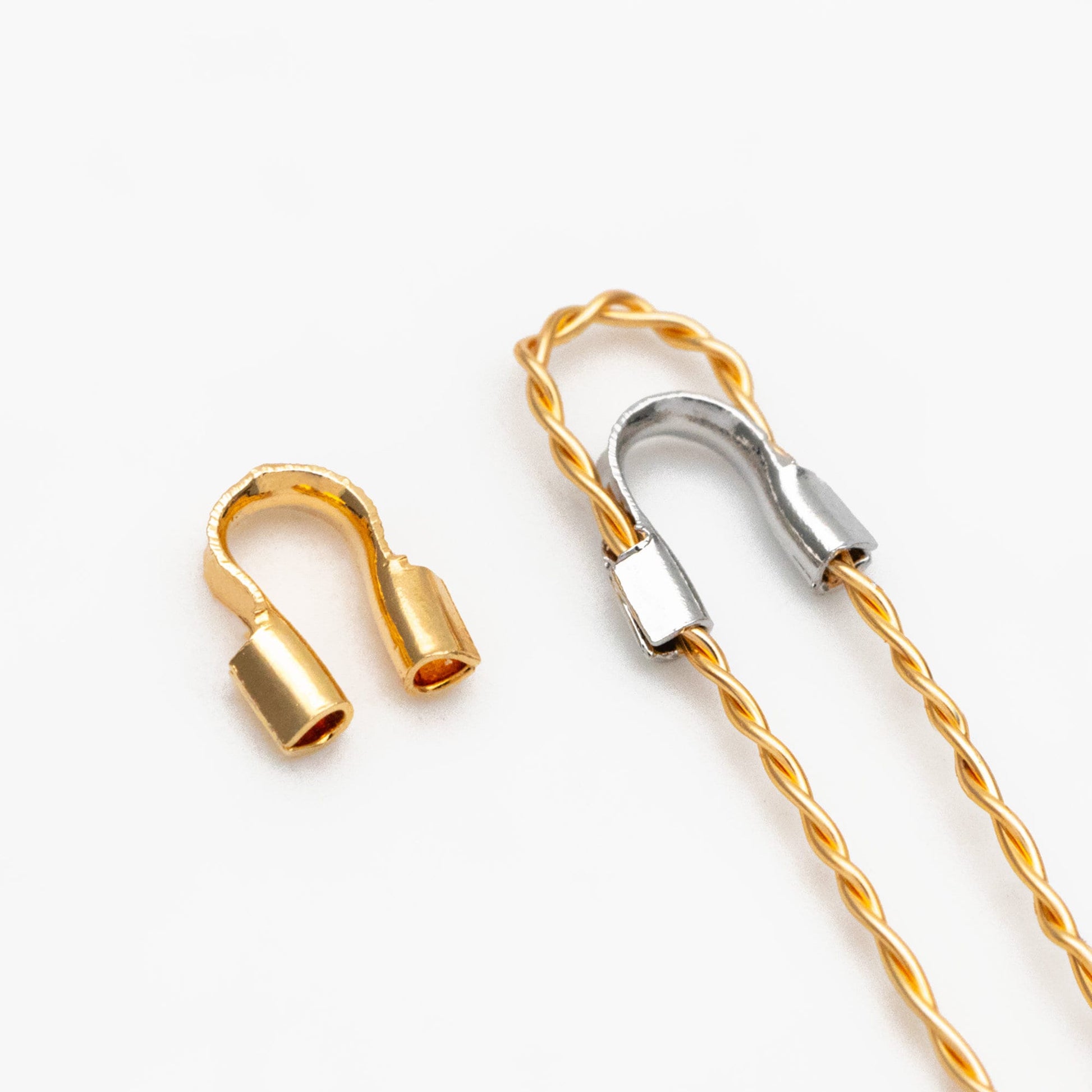 50pcs Gold/ Silver tone Wire Guardians 4.5mm, Gold/ Rhodium Plated Brass Thread Protectors (GB-092)