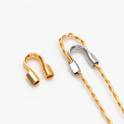 50pcs Gold/ Silver tone Wire Guardians 4.5mm, Gold/ Rhodium Plated Brass Thread Protectors (GB-092)