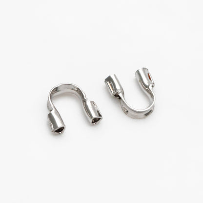 50pcs Gold/ Silver tone Wire Guardians 4.5mm, Gold/ Rhodium Plated Brass Thread Protectors (GB-092)