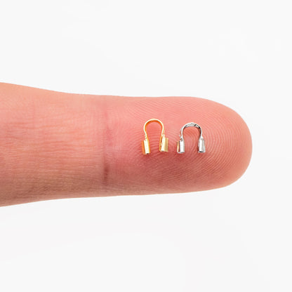 50pcs Gold/ Silver tone Wire Guardians 4.5mm, Gold/ Rhodium Plated Brass Thread Protectors (GB-092)