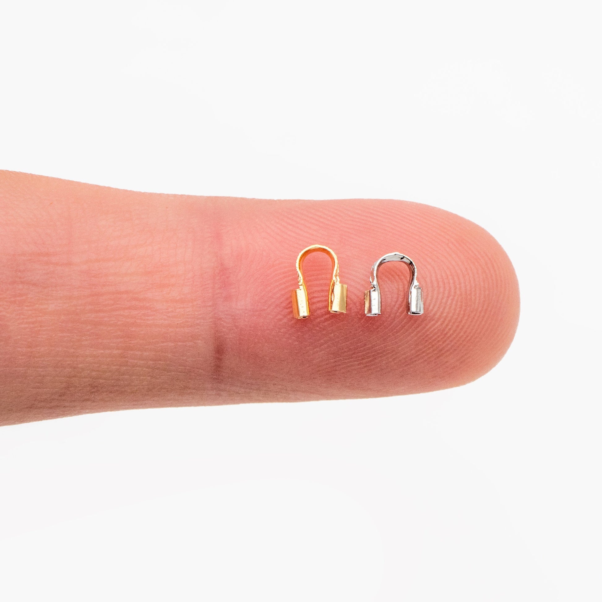 50pcs Gold/ Silver tone Wire Guardians 4.5mm, Gold/ Rhodium Plated Brass Thread Protectors (GB-092)