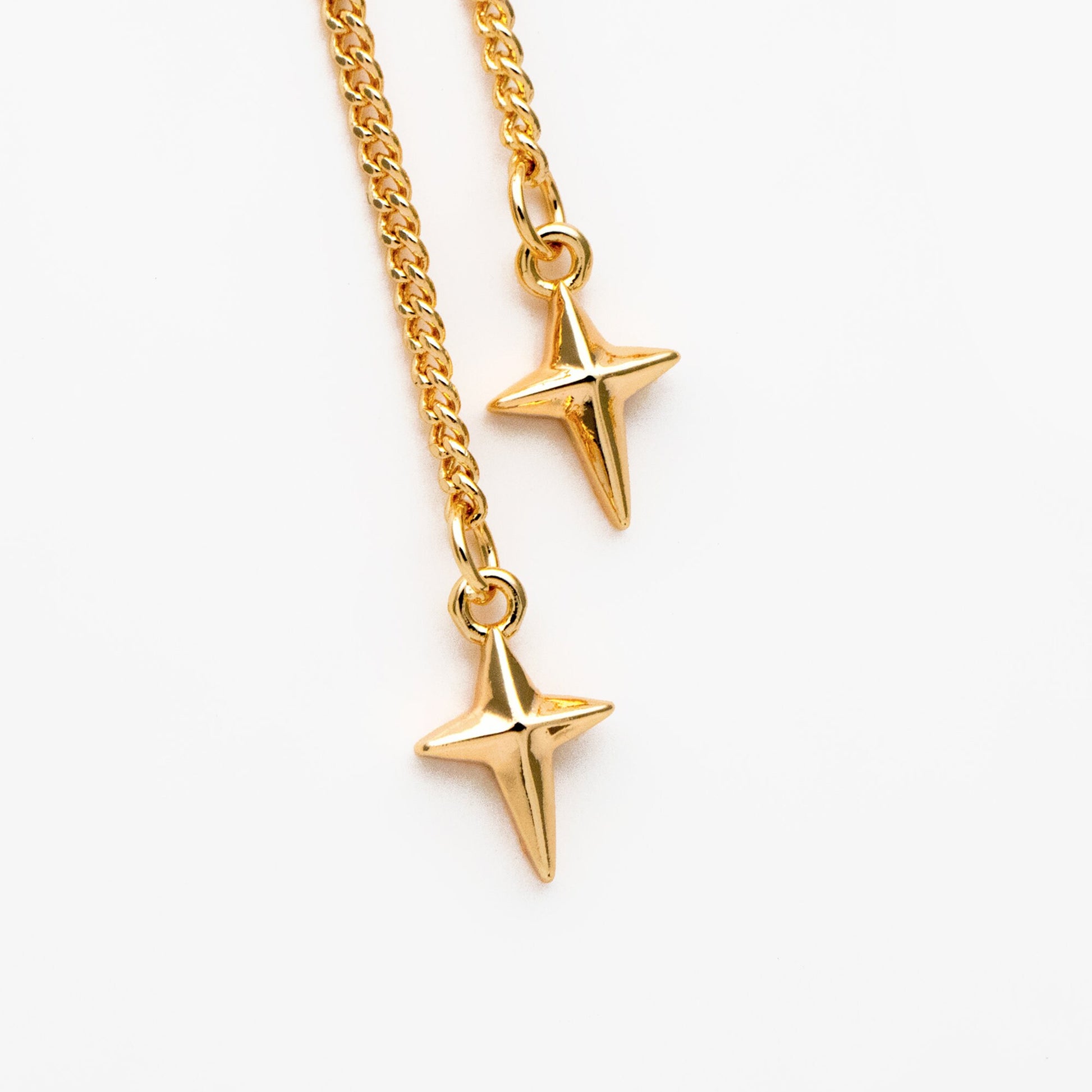 4pcs Gold Saturn Star Earring, Pearl Earring Mounts, Half Drilled Pearls Earring Settings (#GB-2942)