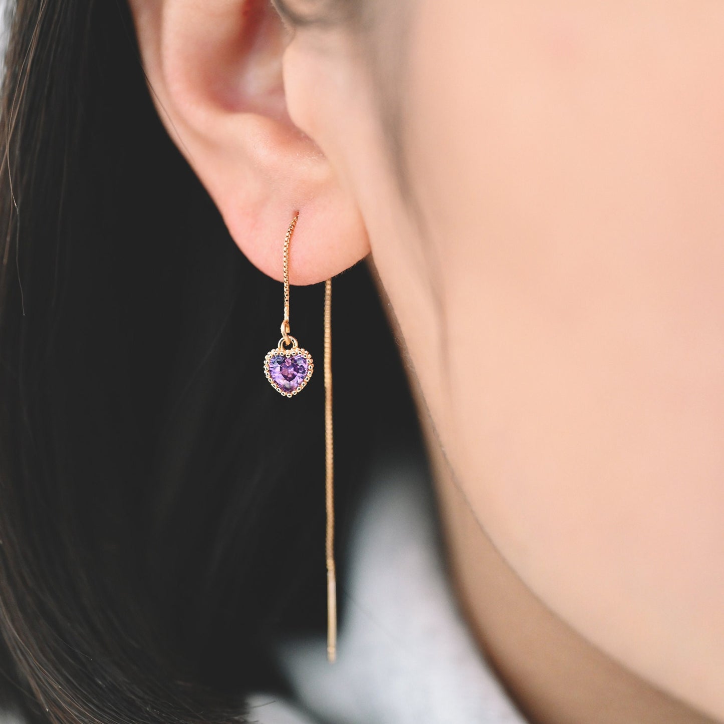 10pcs CZ Pave Heart Birthstone Charms 8x6mm, Gold Plated Brass Crystal Charms, Diy Jewelry Making Supplies (GB-3755)