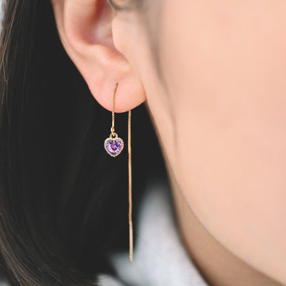 10pcs CZ Pave Heart Birthstone Charms 8x6mm, Gold Plated Brass Crystal Charms, Diy Jewelry Making Supplies (GB-3755)