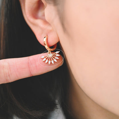 4pcs CZ Pave Gold Fan Shaped Charm 11.5x16mm, Earring Findings, Jewelry Making, Diy Material, Jewelry Supplies (GB-3821)