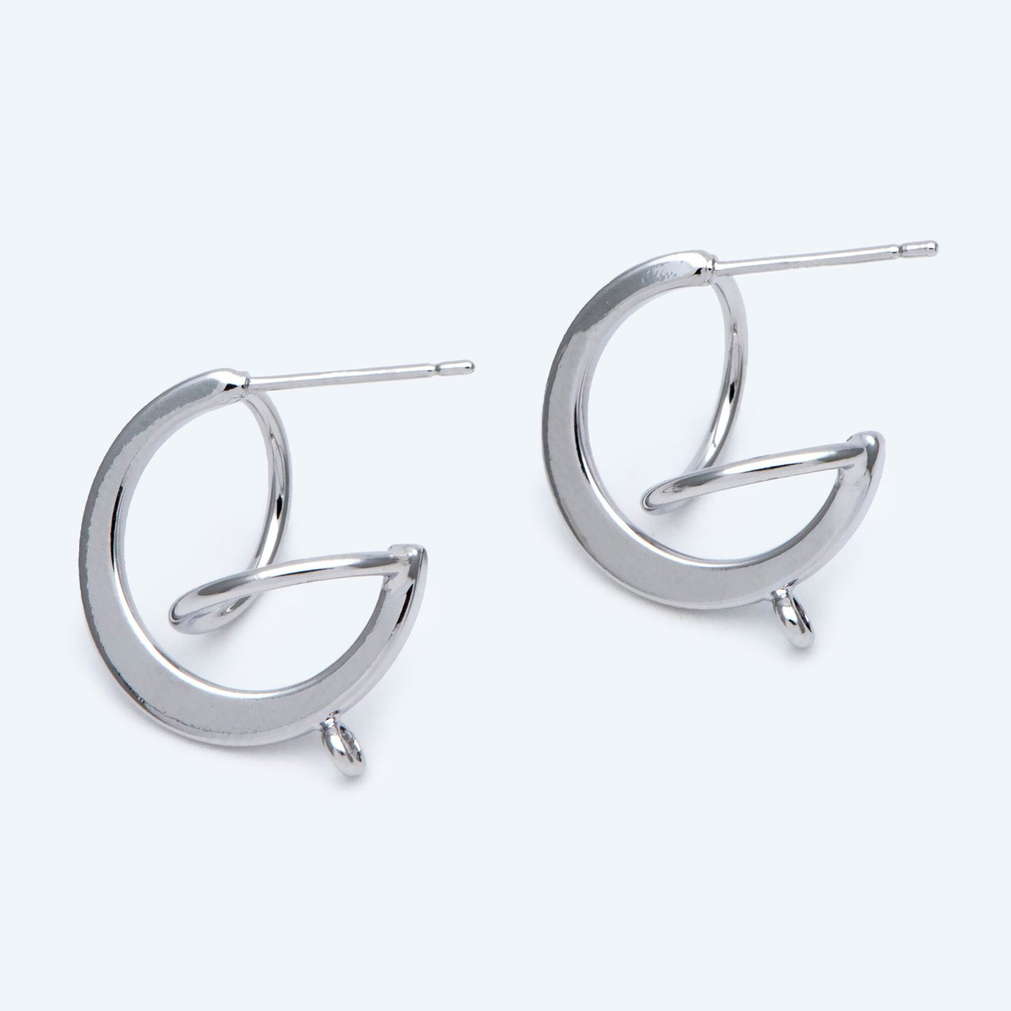 10pcs Gold/ Rhodium plated Brass Earring Posts, Geometric Circle Stud Earring, Circle Size 18mm (GB-596)