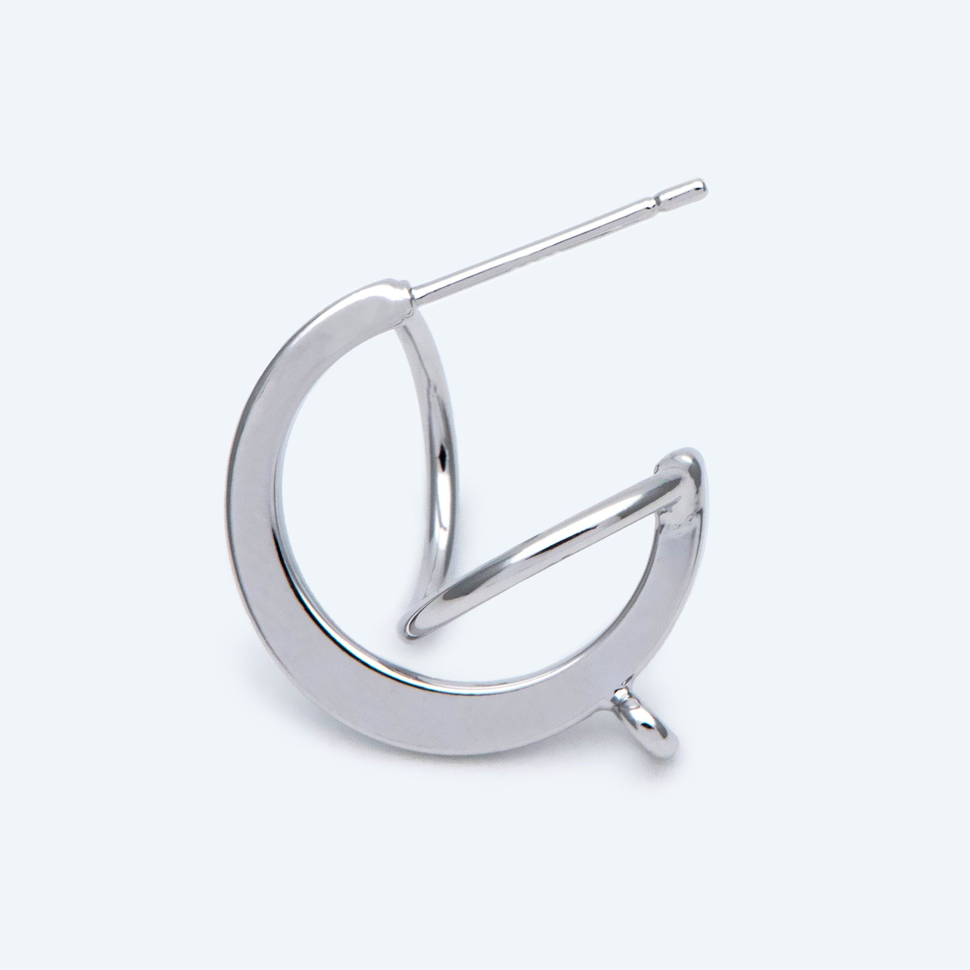 10pcs Gold/ Rhodium plated Brass Earring Posts, Geometric Circle Stud Earring, Circle Size 18mm (GB-596)