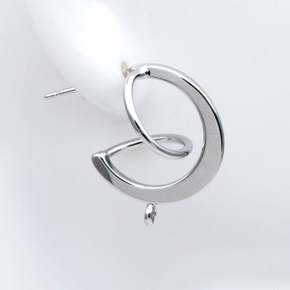 10pcs Gold/ Rhodium plated Brass Earring Posts, Geometric Circle Stud Earring, Circle Size 18mm (GB-596)