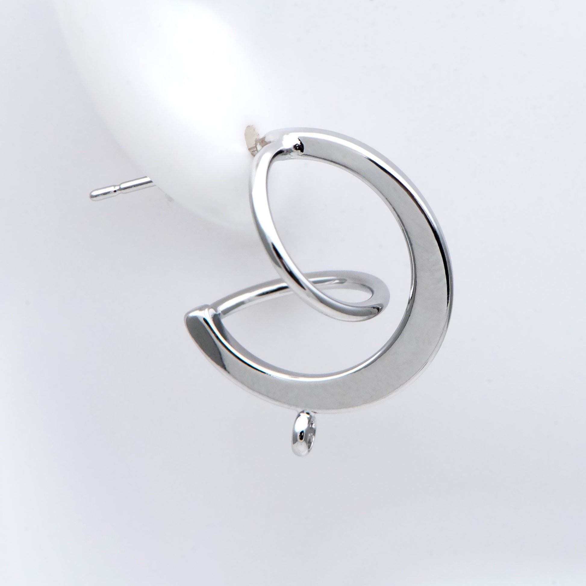 10pcs Gold/ Rhodium plated Brass Earring Posts, Geometric Circle Stud Earring, Circle Size 18mm (GB-596)