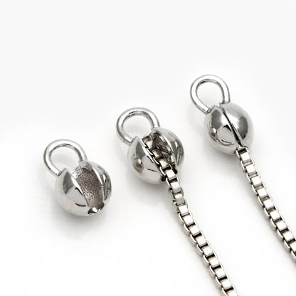 20pcs Gold Crimp Ends, Cord Ends, Clam Shell Bead Tip, Ball Chain Connector, Chain Crimps, Gold Plated Findings (GB-2832)