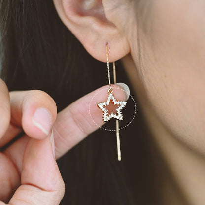 10pcs CZ Pave Gold Star Charm Pendant, Jewelry Making, Diy Material, Jewelry Supplies (GB-162-M)