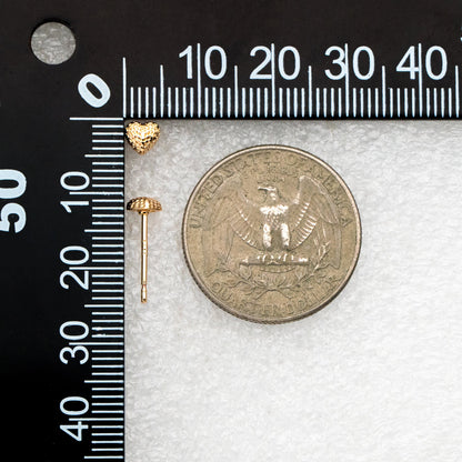 10pcs Gold Tiny Heart Earrings, Real Gold plated Brass, Geometric Earring Studs (GB-4260)