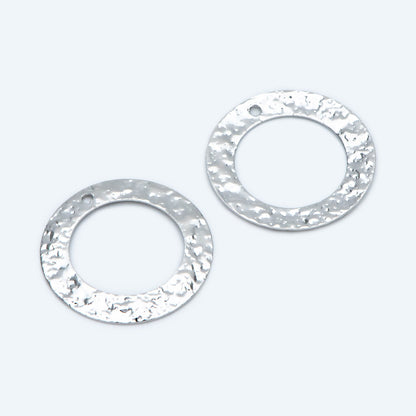 10pcs Gold/ Silver tone Circle Disc Pendant 21mm, Gold/ Rhodium plated Brass Geometric Hammered Charms (GB-1422-G)