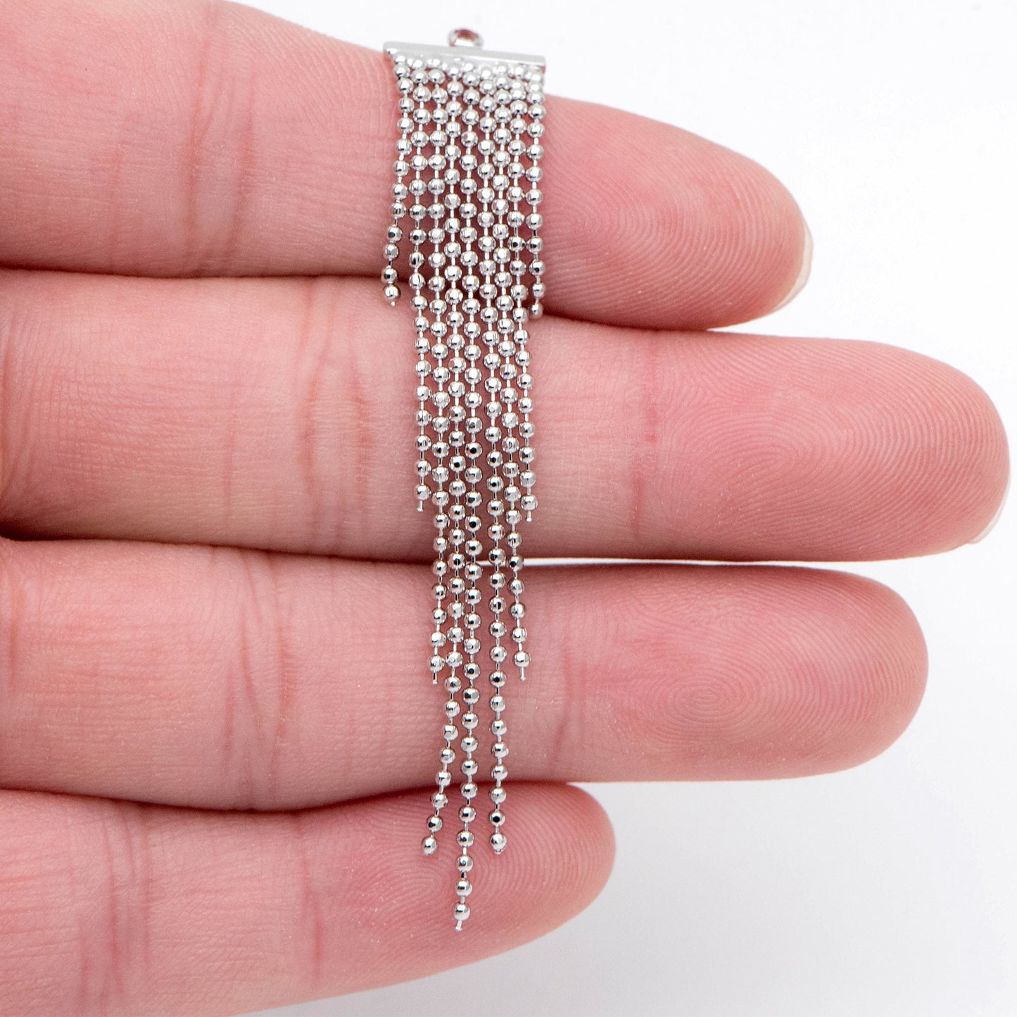 4pcs Gold/ Silver tone Chain Tassels 62mm Long, Ball Chain Tassels，Earring Tassels (GB-945-D)