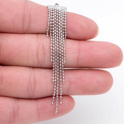 4pcs Gold/ Silver tone Chain Tassels 62mm Long, Ball Chain Tassels，Earring Tassels (GB-945-D)