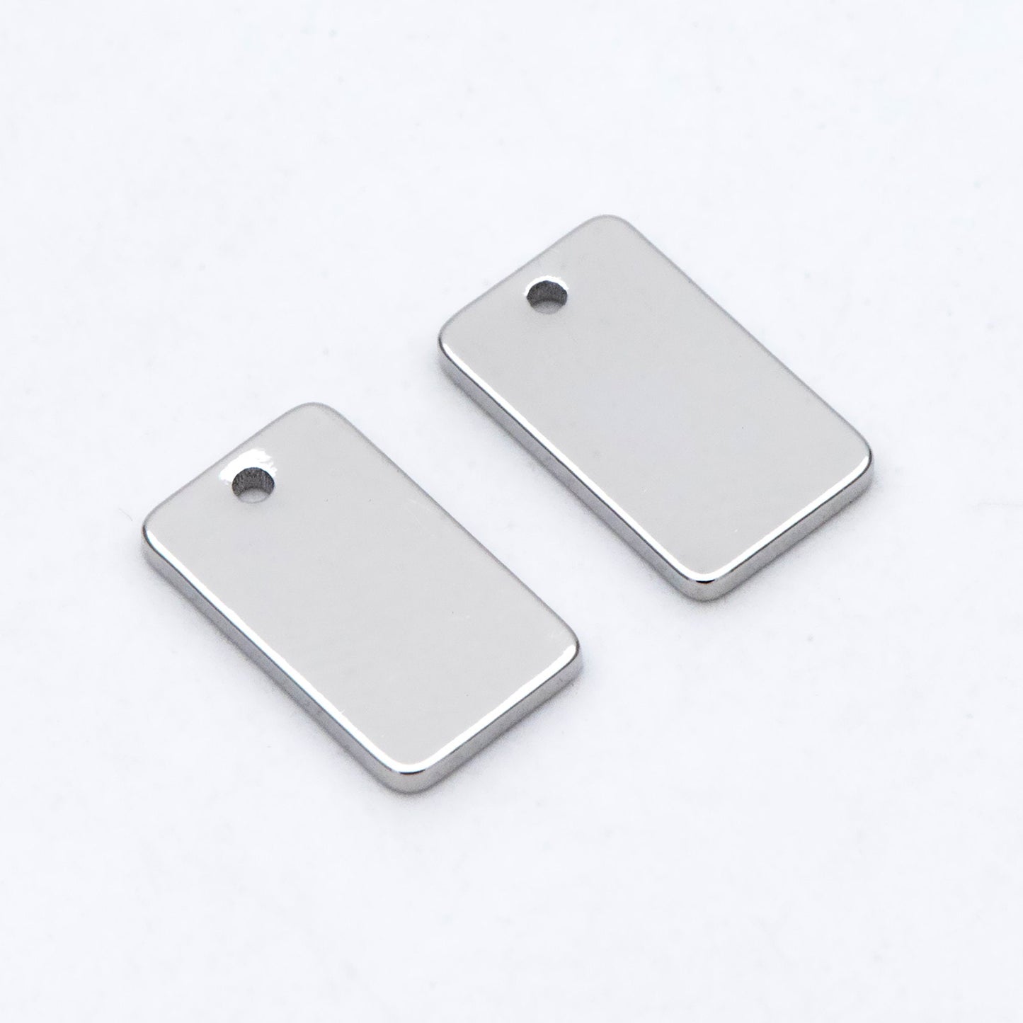 10pcs Gold/ Silver/ Rose Gold Rectangle Charms, Gold/ Rhodium plated Brass Flat Rectangle Pendants 12x7mm, Geometric Bar Charms (GB-2245)