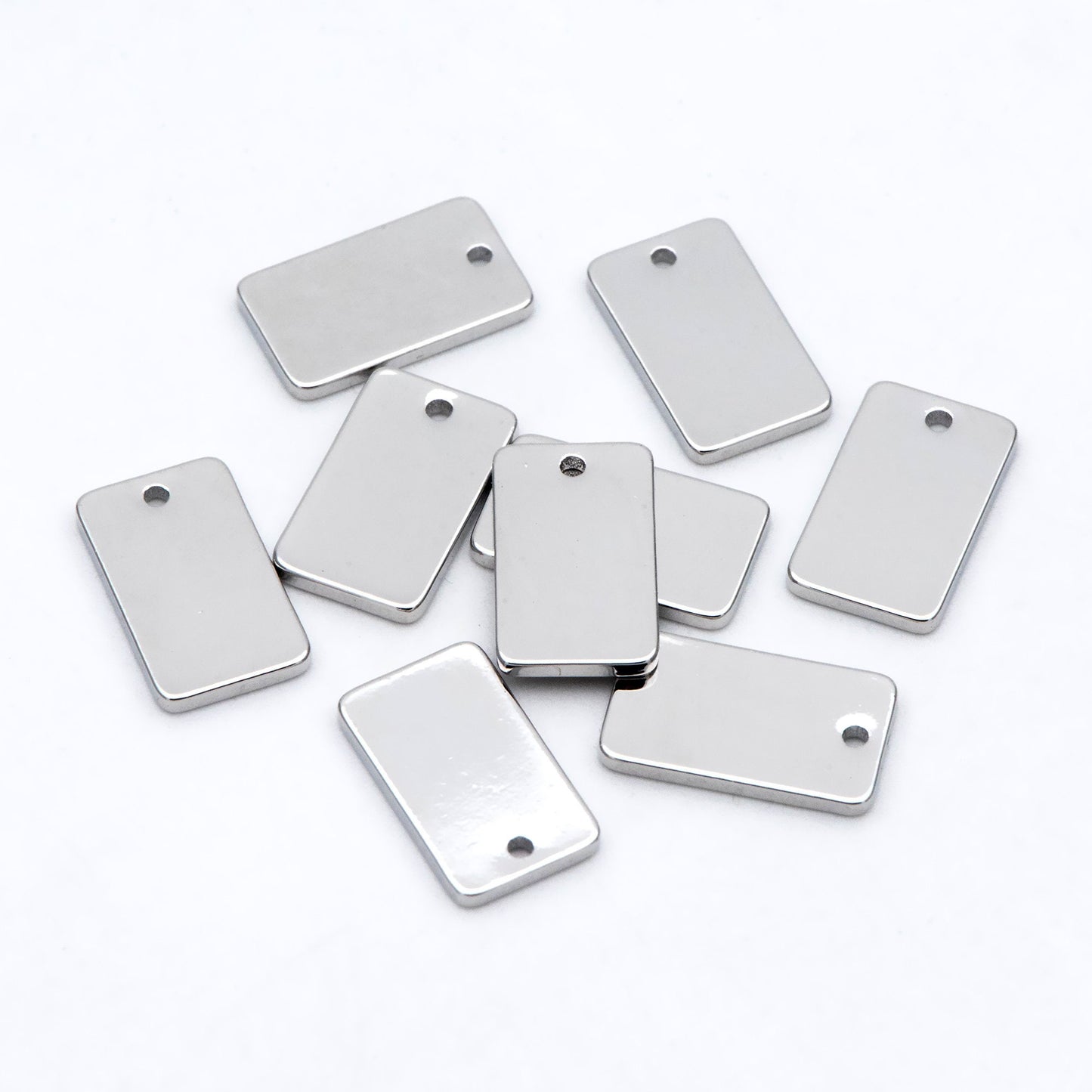 10pcs Gold/ Silver/ Rose Gold Rectangle Charms, Gold/ Rhodium plated Brass Flat Rectangle Pendants 12x7mm, Geometric Bar Charms (GB-2245)