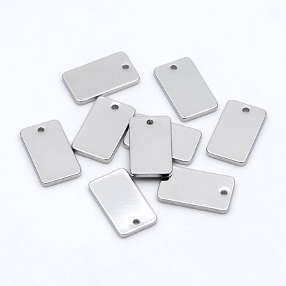 10pcs Gold/ Silver/ Rose Gold Rectangle Charms, Gold/ Rhodium plated Brass Flat Rectangle Pendants 12x7mm, Geometric Bar Charms (GB-2245)