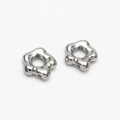 10pcs Gold/ Silver Irregular Spacer Beads 9mm, Gold/ Rhodium plated Brass, Jewelry Making, Diy Material, Jewelry Supplies (GB-4259)