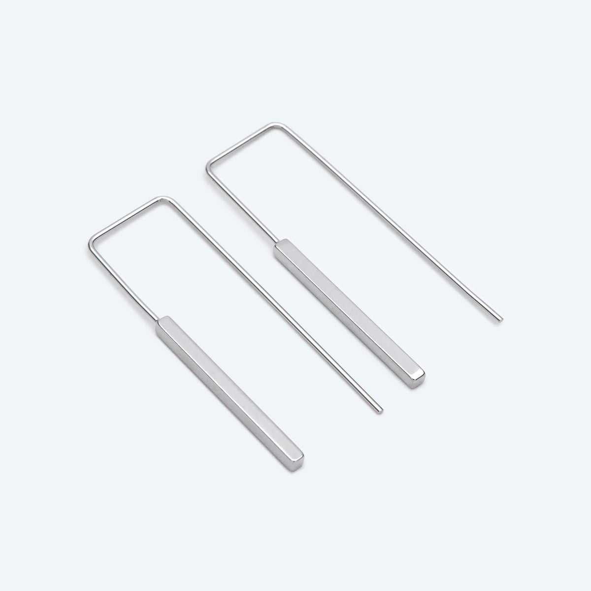 10pcs Gold/ Silver tone Rectangle Ear Hooks 14x40mm, Gold/ Rhodium plated Brass Simple Earwire, Square Earring Hooks (GB-2732-B)