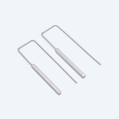 10pcs Gold/ Silver tone Rectangle Ear Hooks 14x40mm, Gold/ Rhodium plated Brass Simple Earwire, Square Earring Hooks (GB-2732-B)