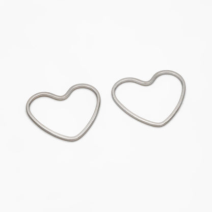 10pcs Gold/ Silver Heart Link Connector Charms 21mm, Real Gold/ Rhodium plated Brass Geometric Pendants (GB-097-G)
