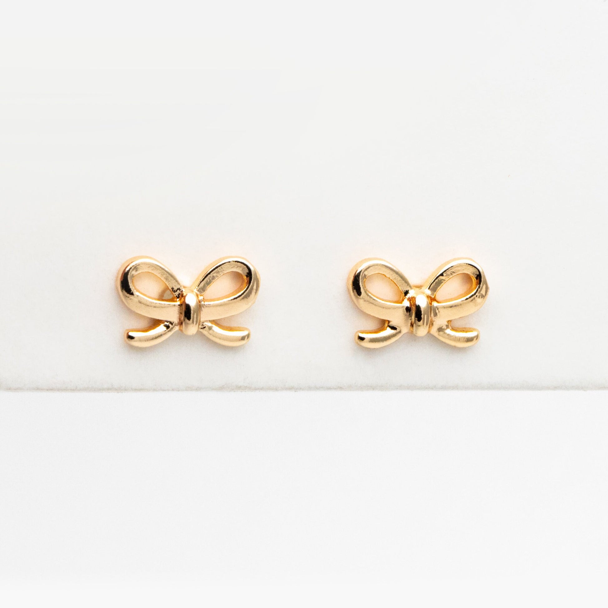 10pcs Gold/ Rhodium plated Brass Bowknot Ear Posts, Bow Knot Stud Earrings (GB-139-C)