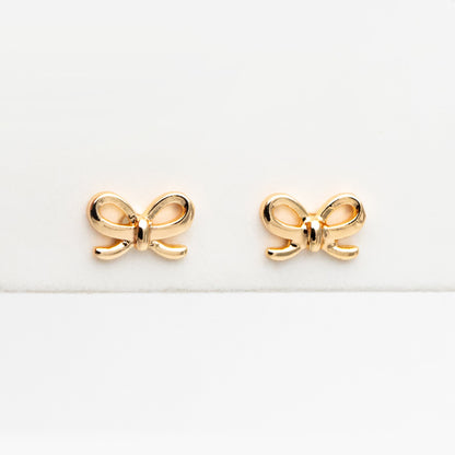 10pcs Gold/ Rhodium plated Brass Bowknot Ear Posts, Bow Knot Stud Earrings (GB-139-C)